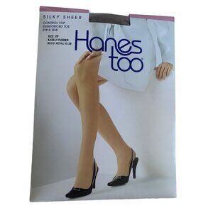 Hanes Too Silky Sheer Control Top Size EF Barely Black Style H58 New